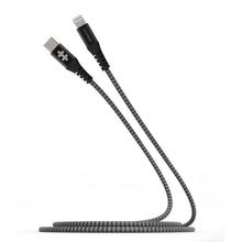 이미지를 갤러리 뷰어에 로드 , HyperDrive Tough USB-C to Lightning Cable (6ft / 2m) — Fastest data transfer speeds and 60W PD for quick charging iPhone and iPads.