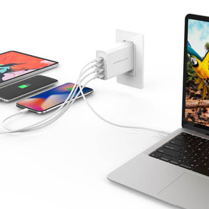 HyperJuice GaN 100W USB-C Charger — World's most crowdfunded 100W GaN charger. Quick charge 2 USB-C and 2 USB-A devices.