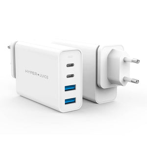 HyperJuice GaN 100W USB-C Charger — World's most crowdfunded 100W GaN charger. Quick charge 2 USB-C and 2 USB-A devices.