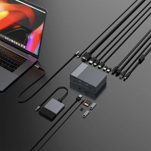 HyperDrive GEN2 18-Port USB-C Hub — 2X Speed & Power: Universal USB-C docking station for MacBook, Chromebook, and PC