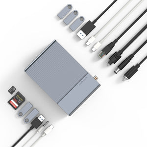 HyperDrive GEN2 16-Port Thunderbolt 3 Dock — Latest Generation Titan Ridge Docking Station. Supports 8K video. Backward compatible with USB-C host.